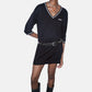 Maglione Scollo A V Donna Liu Jo Lungo con Maniche Arricciate  TF6260MS49I