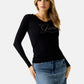 Maglia Scollo A V Donna Guess  Stephanie Logo W6RR50Z2NQ2