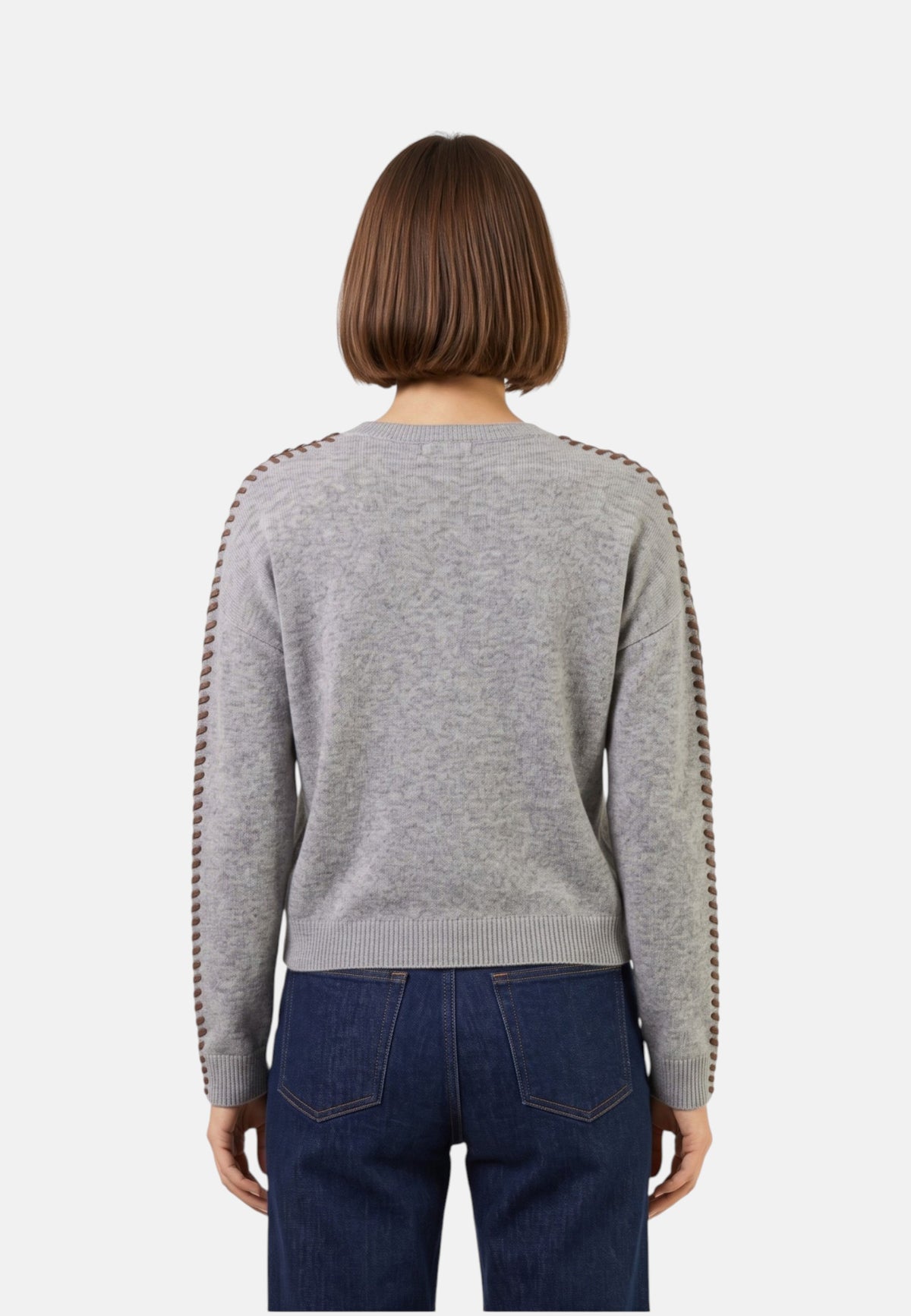 Maglione A Girocollo Donna Roy Roger's Pura lana, scollo girocollo, maniche lunghe Saddle crew neck RND90413CV03XXXX