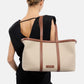 Borsa A Spalla Donna Trussardi Shopper In Canvas E Pelle Elba Z772E006473N