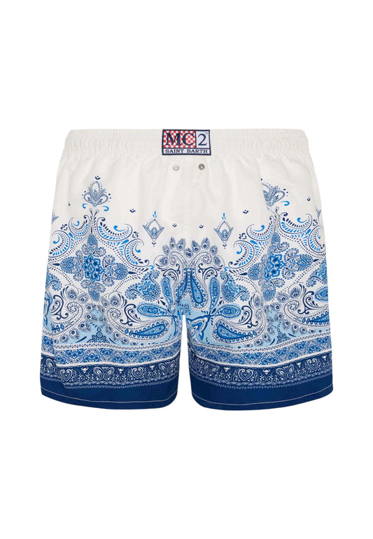 Costume da bagno Short Uomo Mc2 Saint Barth Paisley Down Gustavia Placed Print