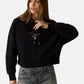 Felpa Con Cappuccio Donna Guess Cropped Gj Drop Shoulder Baker W6RQ00K68I4