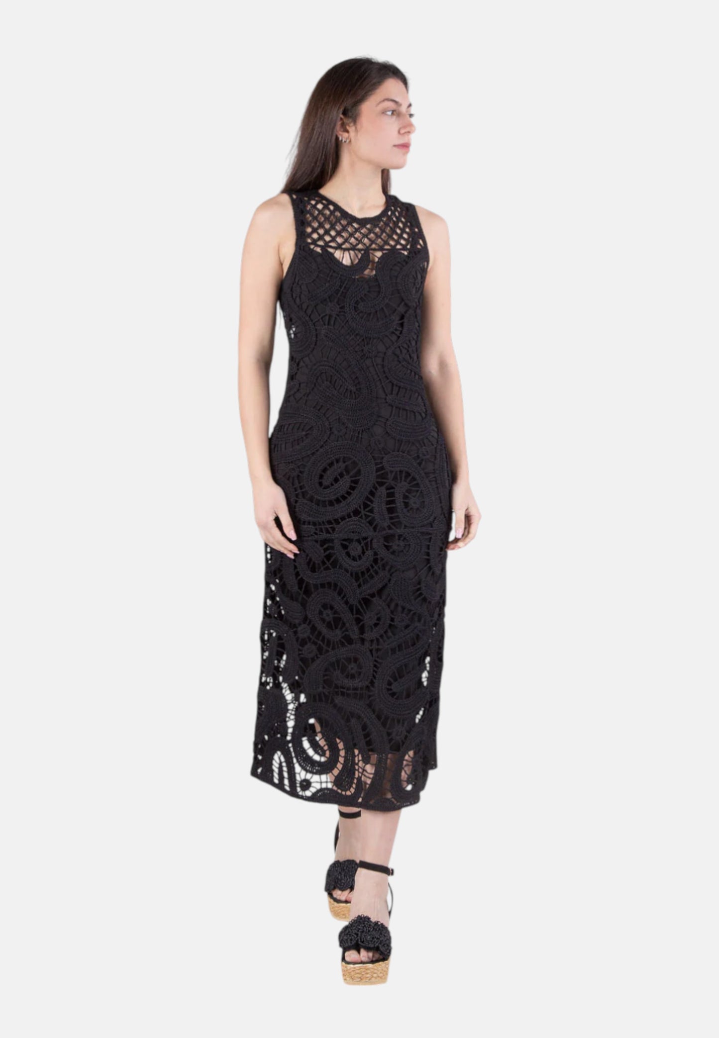 Vestito Lungo Donna Pinko Crochet Geometric Bufera 106361A354