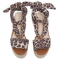 Sandali Con Zeppa Donna Liu Jo In Tessuto Stampato Leopardato E Saddle Bali 03 SA6087TX133
