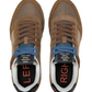 Sneakers Basse Uomo Sun68 Stile Running, Nylon E Suede, Effetto Vintage, Logo Ricamato Tom Vintage Z46105