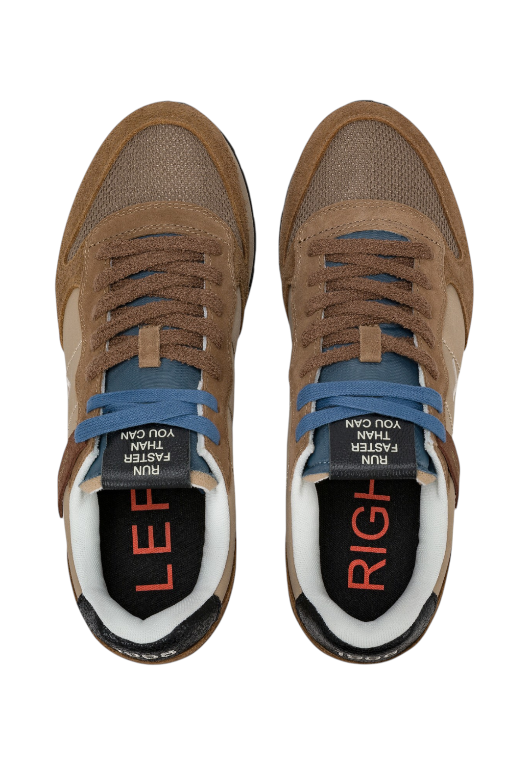 Sneakers Basse Uomo Sun68 Stile Running, Nylon E Suede, Effetto Vintage, Logo Ricamato Tom Vintage Z46105