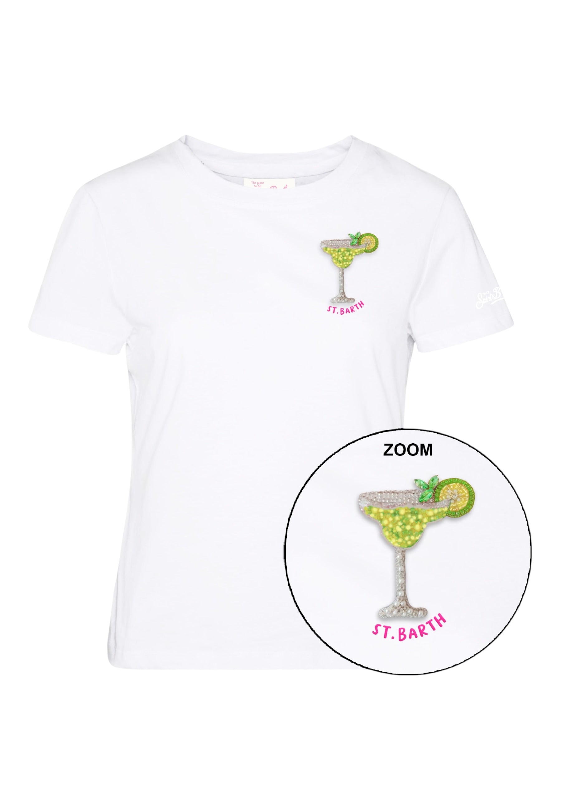 T-Shirt Manica Corta Donna Mc2 Saint Barth Sb Margarita Beads Emb Emilie EMI0001