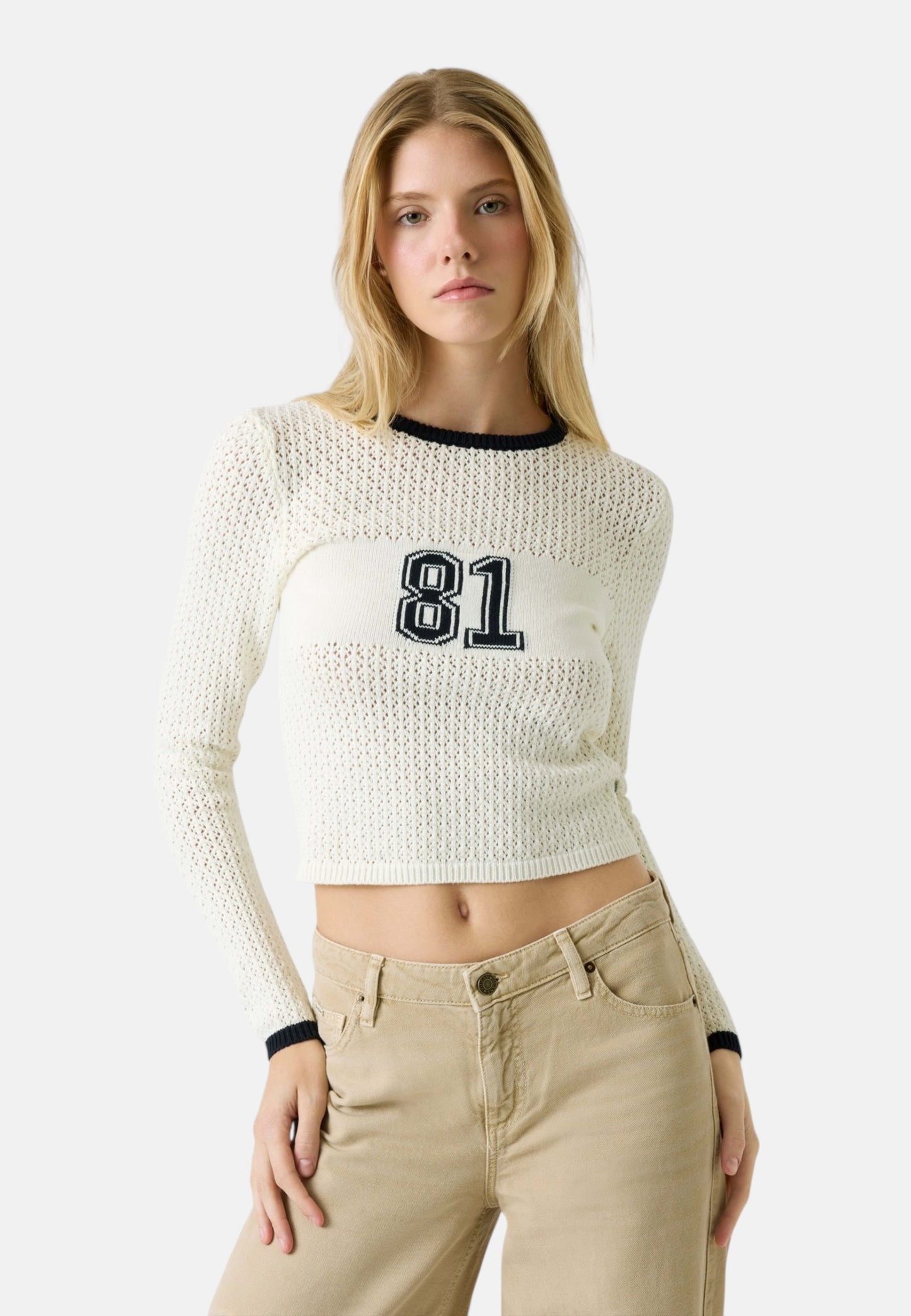 Maglia A Girocollo Donna Guess  Gj 81 Pointelle W6RR24Z4351