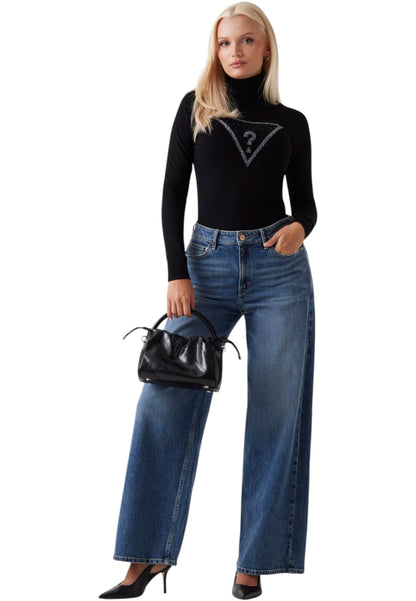 Maglione Collo Alto Donna Guess  Melanie Triangle Logo W5BR39Z2NQ2