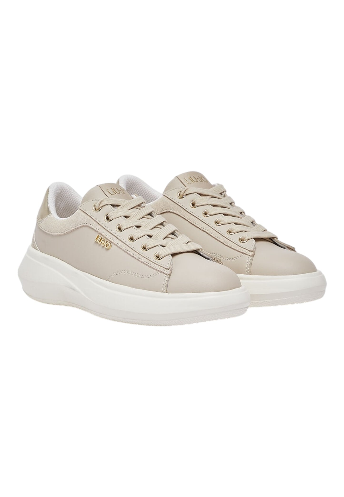 Sneakers Basse Donna Liu Jo In Pelle Di Vitello E Pelle Scamosciata Con Dettagli Oro Casper 01 BA6069P0304
