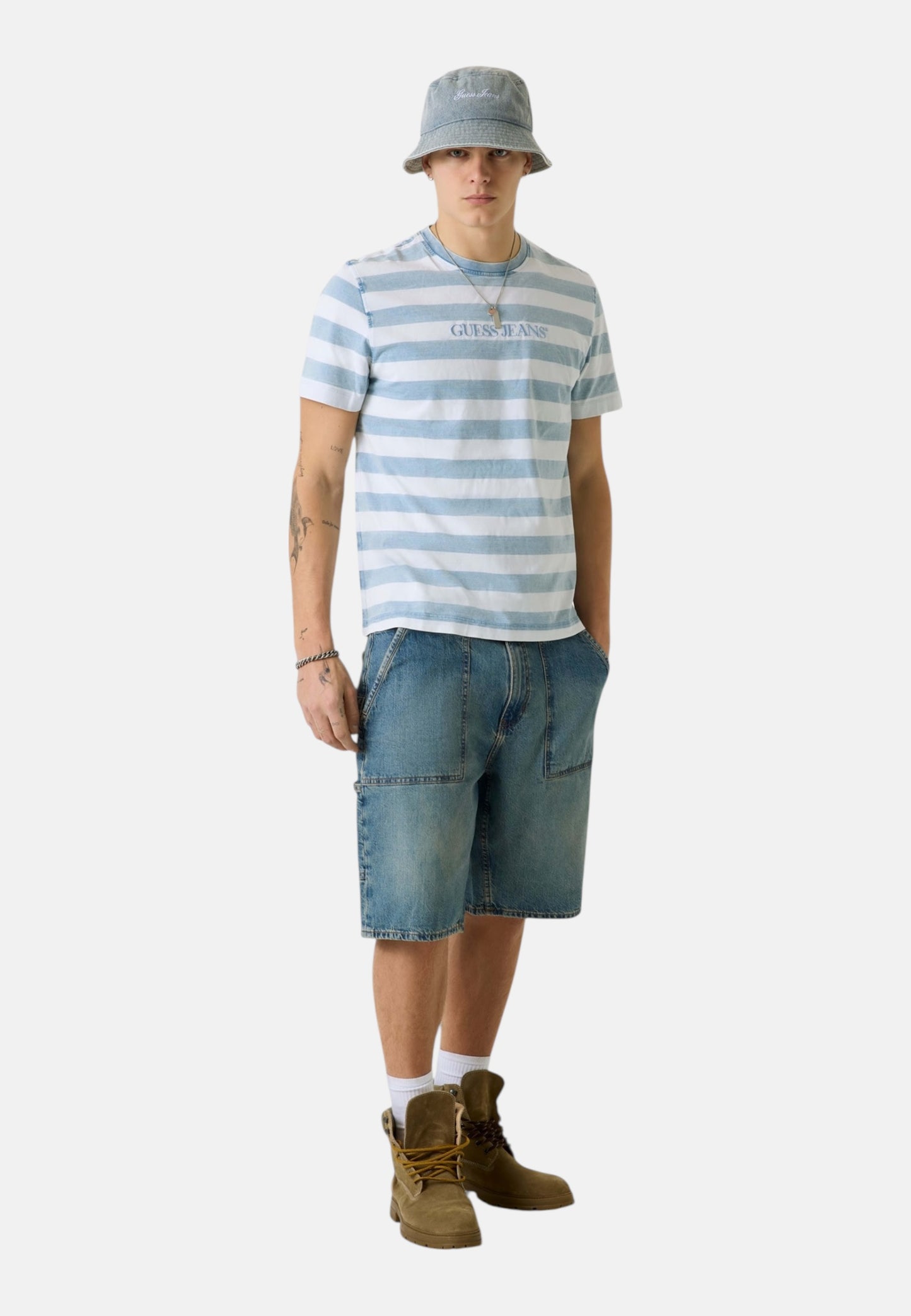Pantaloncini Bermuda Uomo Guess In Denim Gj Carpenter Utility M6GD00D5M5S