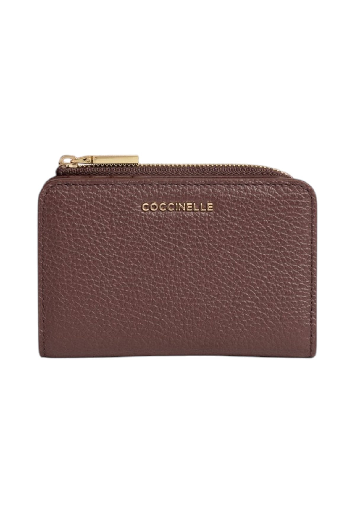 Portafoglio Con Zip Donna Coccinelle Compatto In Pelle con grana Metallic Soft E2MW511D101