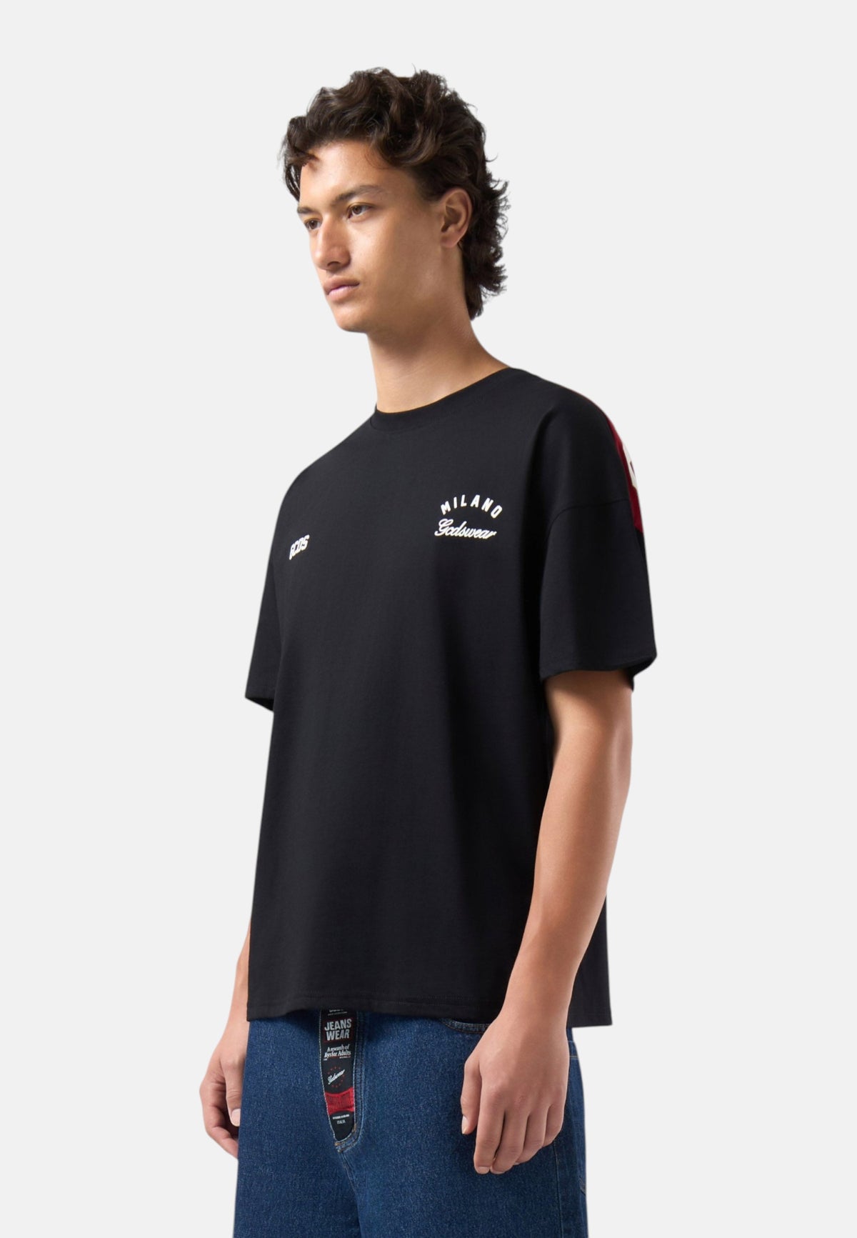 T-Shirt Manica Corta Uomo Gcds Puro cotone, logo sul davanti, fascia logo sul retro, collo a costine, vestibilit� regular Band Logo Back T-Shirt Z0MLQC214J080