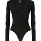 Body Manica lunga Donna Pinko Body a maniche lunghe, scollo a V, filato misto viscosa, lavorazione a costine sul retro, aperture velate sulle maniche, logo jacquard Danzica 107199A3H3