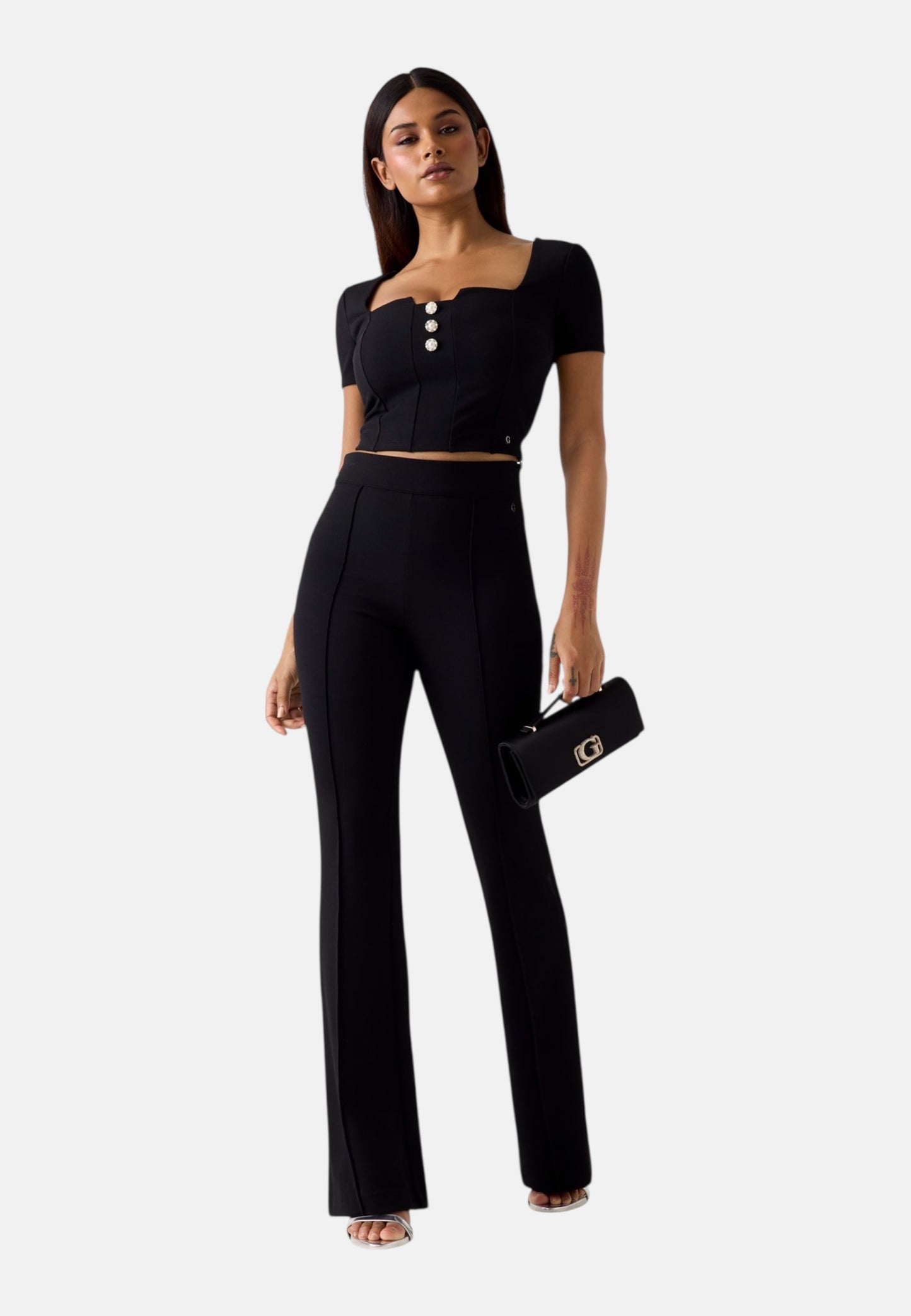 Pantaloni Flare Fit Donna Guess  New Flared Evelina W4YB01KCBO2