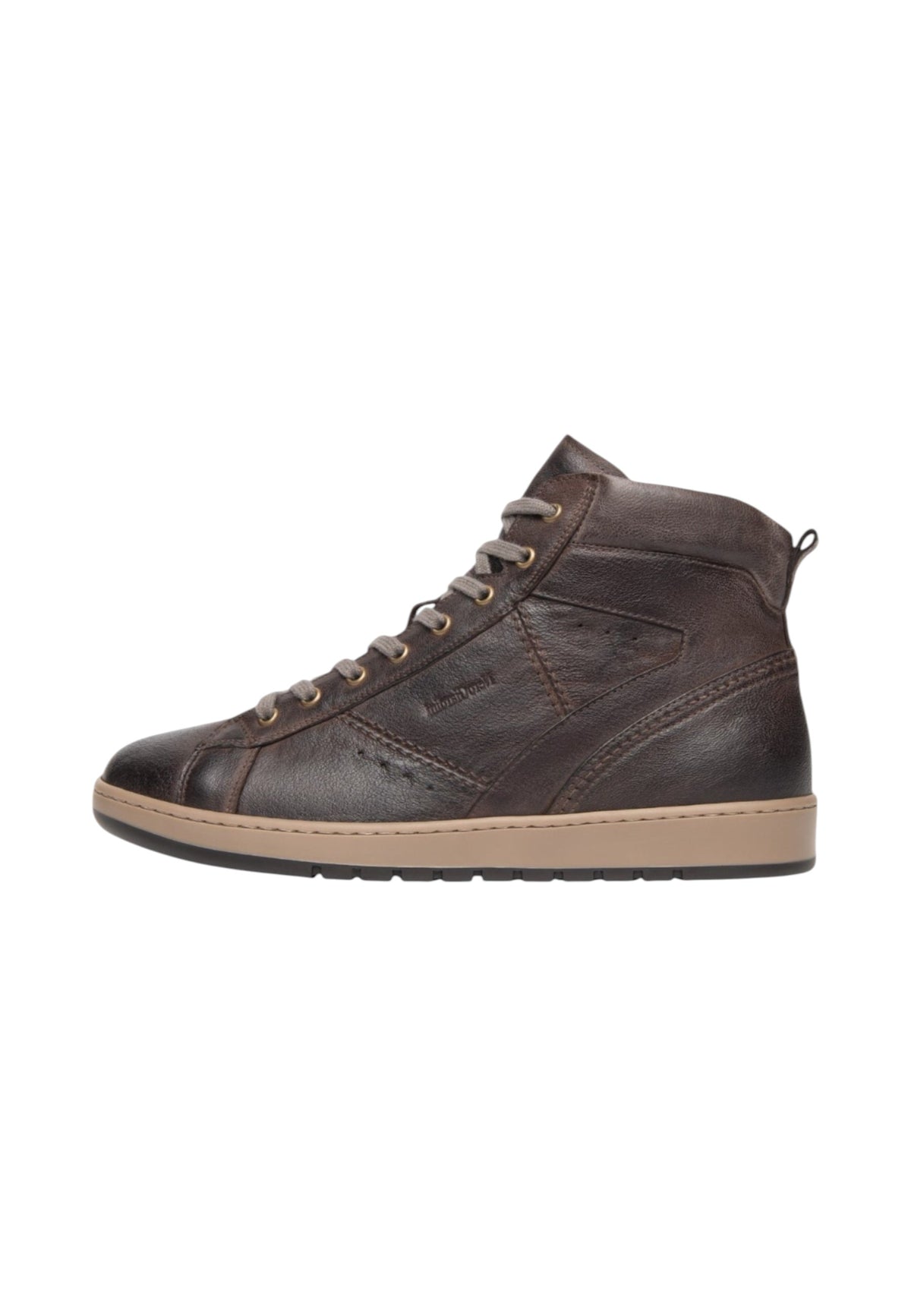 Sneakers Alte Uomo Nero Giardini Tomaia in pelle, chiusura con lacci, gambale imbottito, punta tonda, suola in gomma, Made in Italy  I601340U