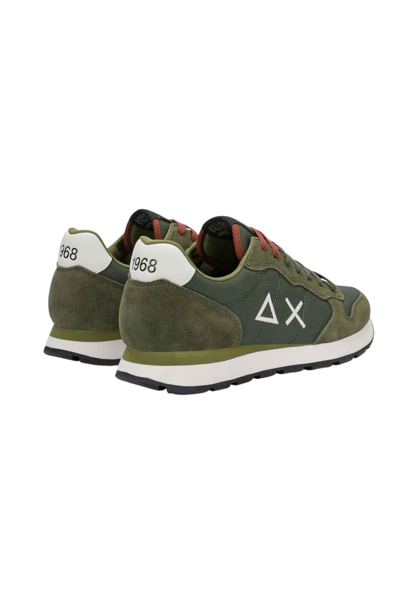 Sneakers Basse Uomo Sun68 Stile Running, Logo Ricamato, Nylon E Suede Tom Solid Z46101