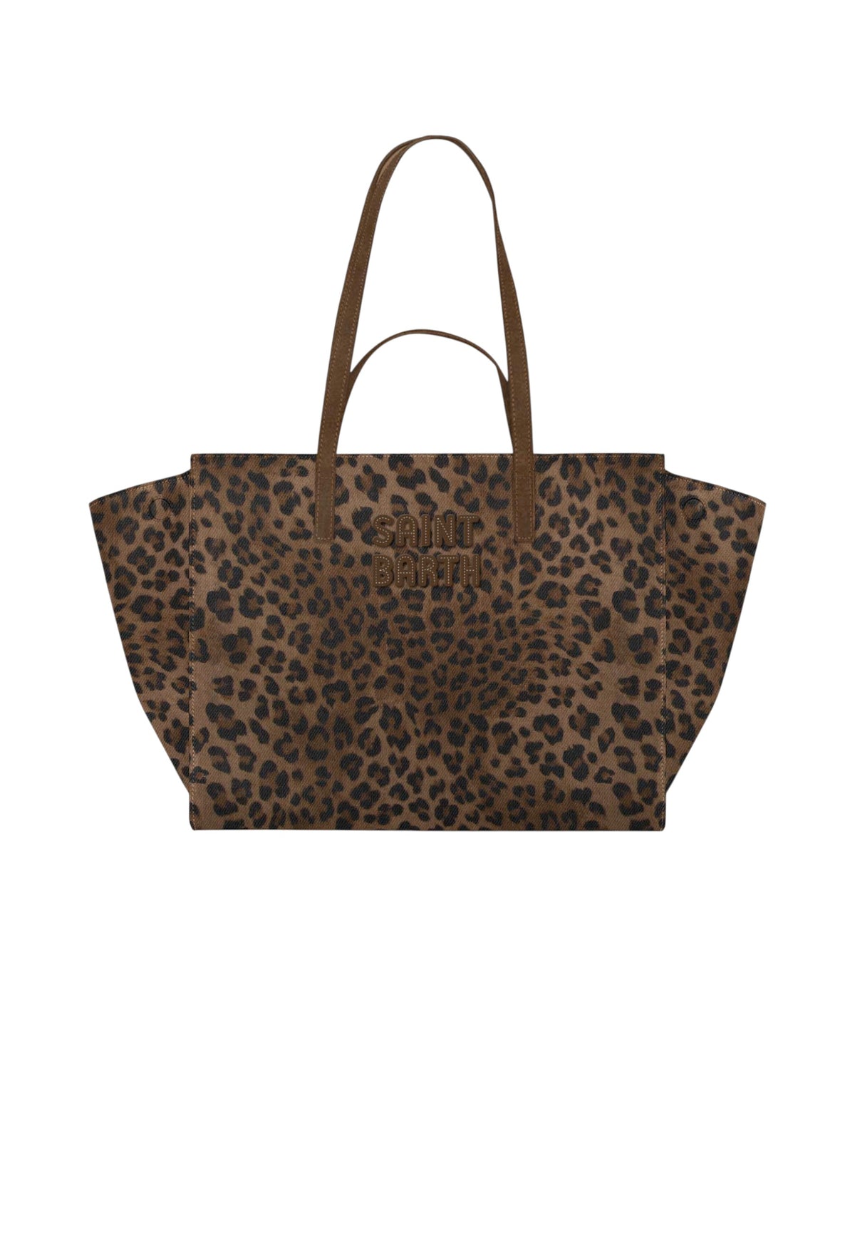 Borsa A Spalla Donna Mc2 Saint Barth Logo Sul Davanti, La Stampa Leopardata Jour Bag JOBA001-SUEDE-DENIM-DARK-LEOPARD