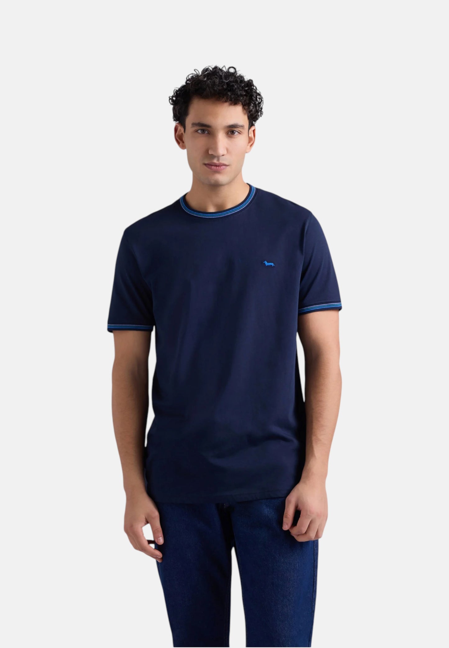 T-Shirt Manica Corta Uomo Harmont & Blaine Con Collo E Orli Rigati  IRQ415021055