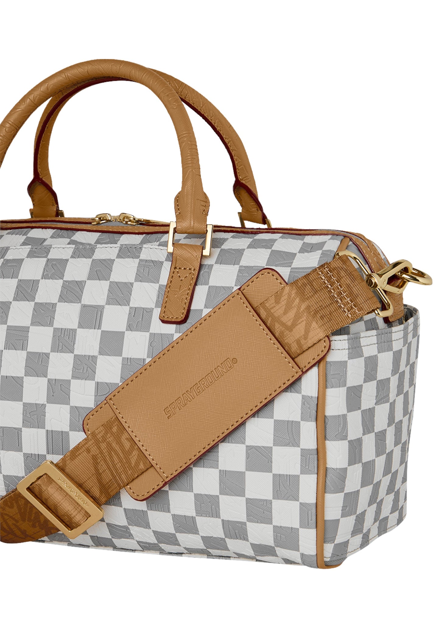 Borsoni  Unisex Sprayground  Embossed Cream Check 910D9398NSZ