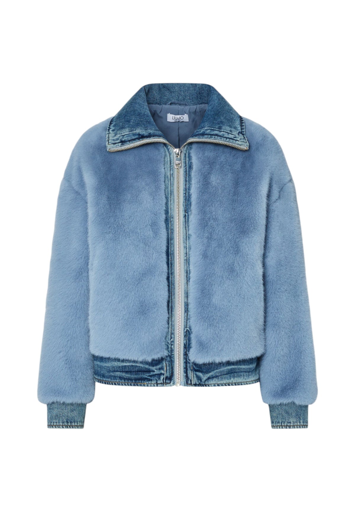 Giacca Invernale Donna Liu Jo In Pelliccia Sintetica Con Inserti In Denim  UF6153E1158