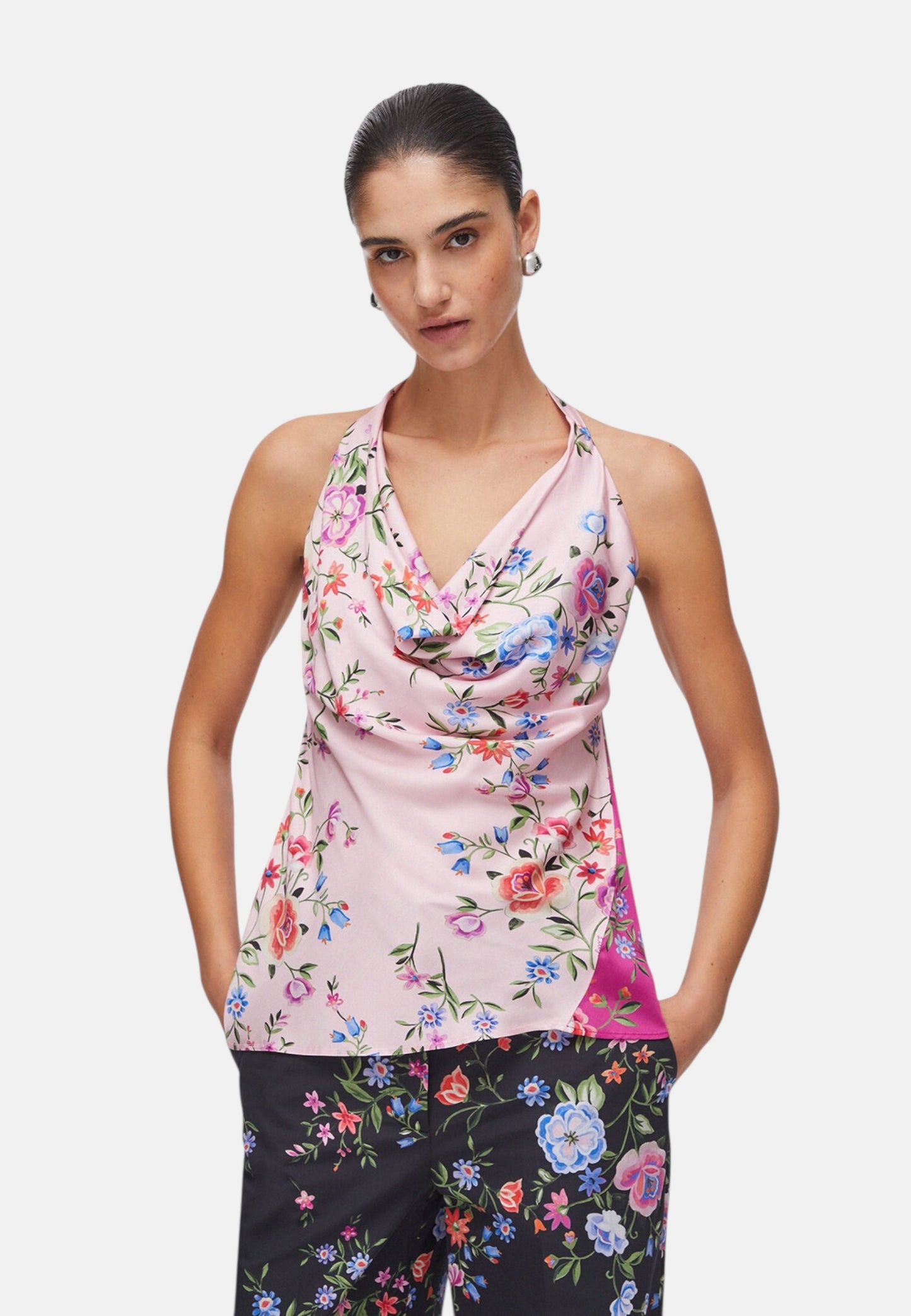 Top  Donna Liu Jo A Fiori In Raso Eco Line CA6208TS562