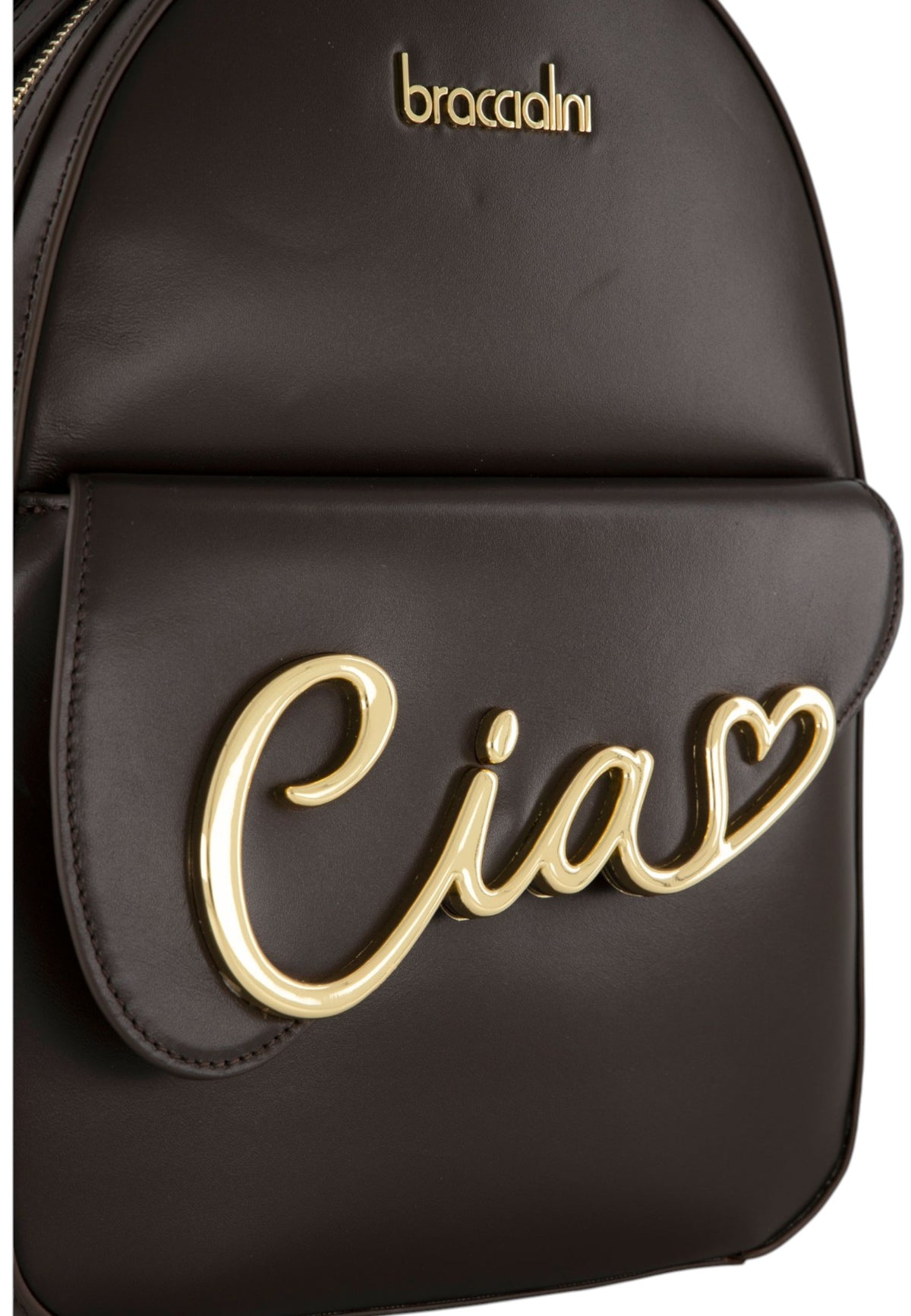 Zaino  Donna Braccialini Zaino compatto, Singolo con tracolle regolabili, Chiusura con zip, Due tasche interne, una con zip e una aperta, Accessorio Ciao in metallo, Dimensioni: 23 x 12 x 30 Cm Ciao B19343PP