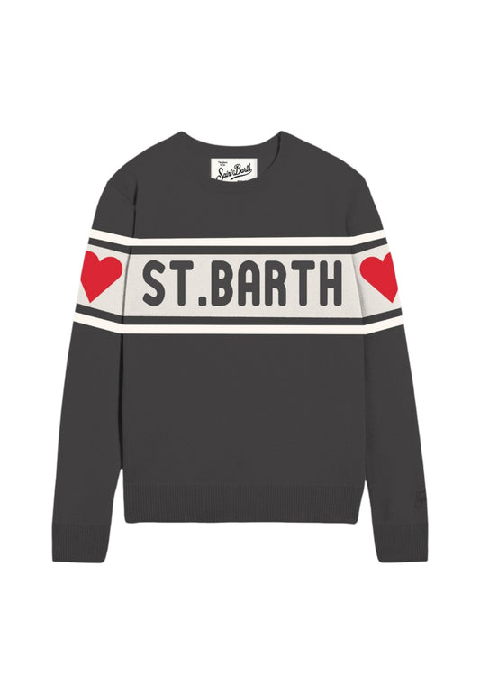 Maglione A Girocollo Donna Mc2 Saint Barth St Barth Stripe Love New Queen QUE0010