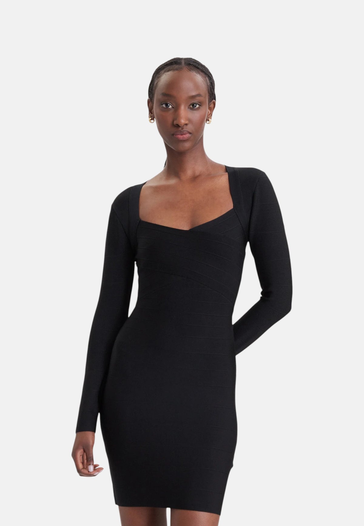 Vestito Corto Donna Guess Manica lunga, Effetto bandage Aviana W6BK84Z1787