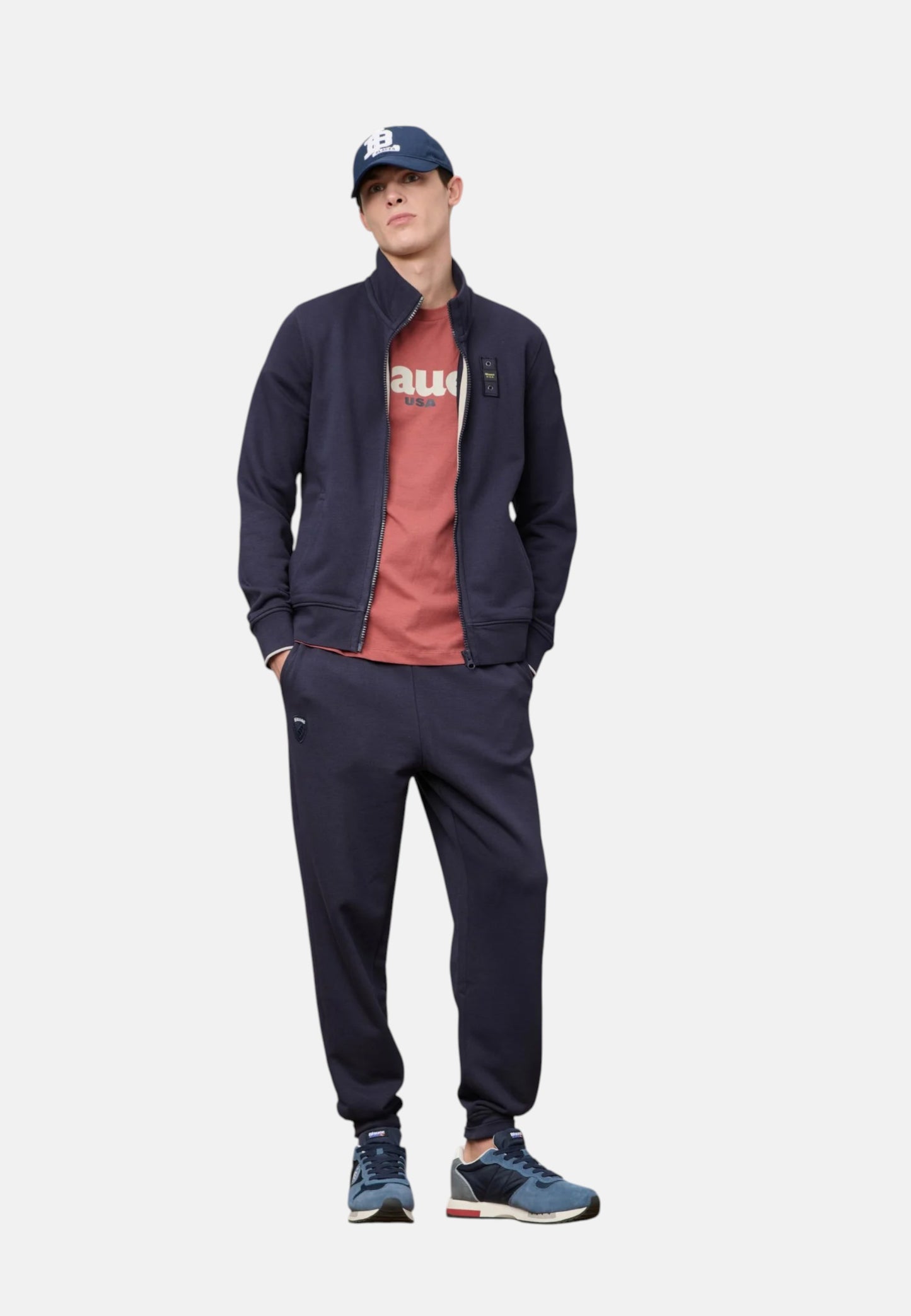 Felpa Con Zip Uomo Blauer  City New 26SBLUF01239