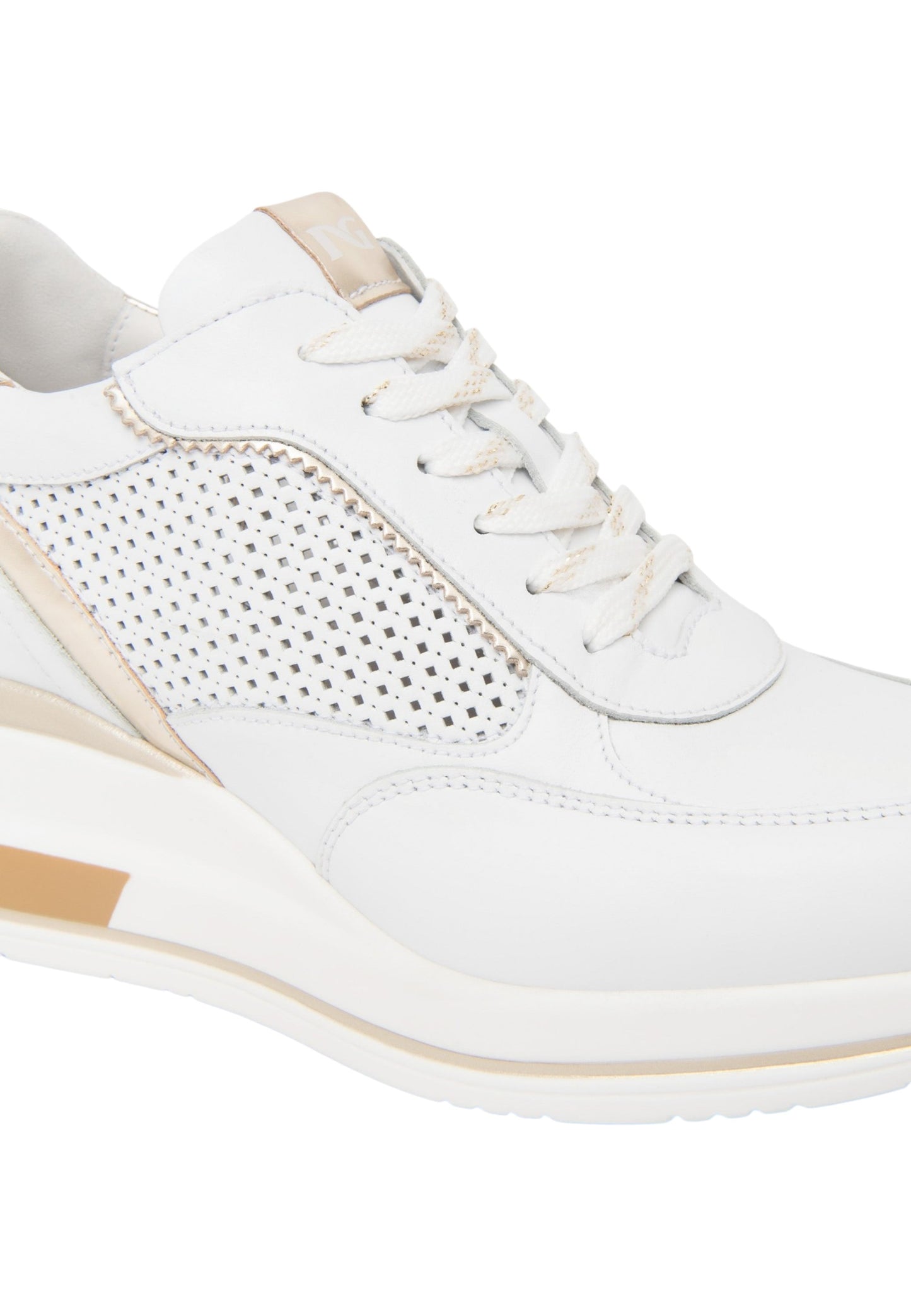 Sneakers Basse Donna Nero Giardini In Pelle Con Inserti Laterali Traforati  E615234D