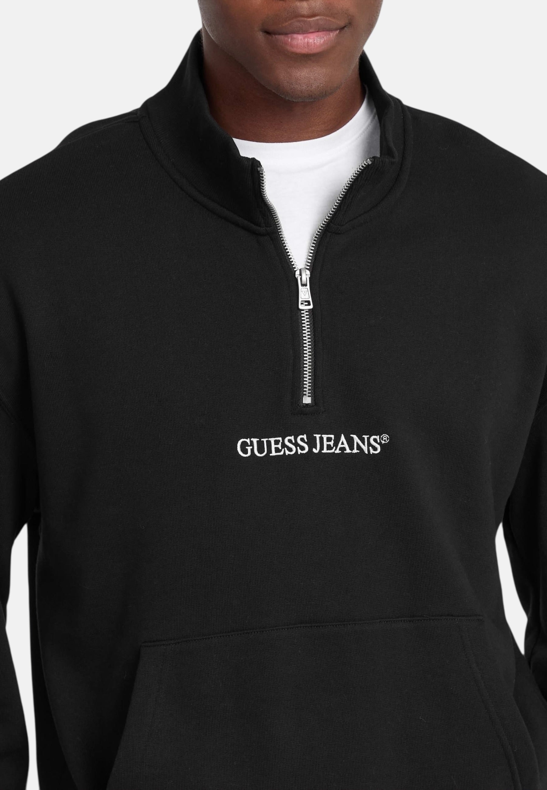 Felpa Collo Alto Uomo Guess Con Mezza Zip Gj Embro M5RQ42KCPR1
