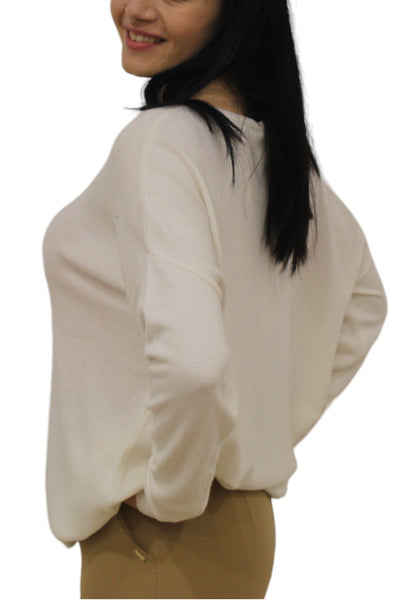 Maglione A Girocollo Donna White Wise Over In Cashmere  WW18036