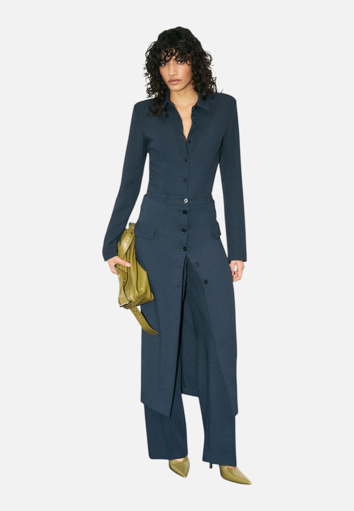 Gonna Midi Donna Patrizia Pepe Tela doppia stretch, Bottoni frontali, Spacco anteriore, Tasche con patta, Linea aderente, Made in Italy  2G0013C0273