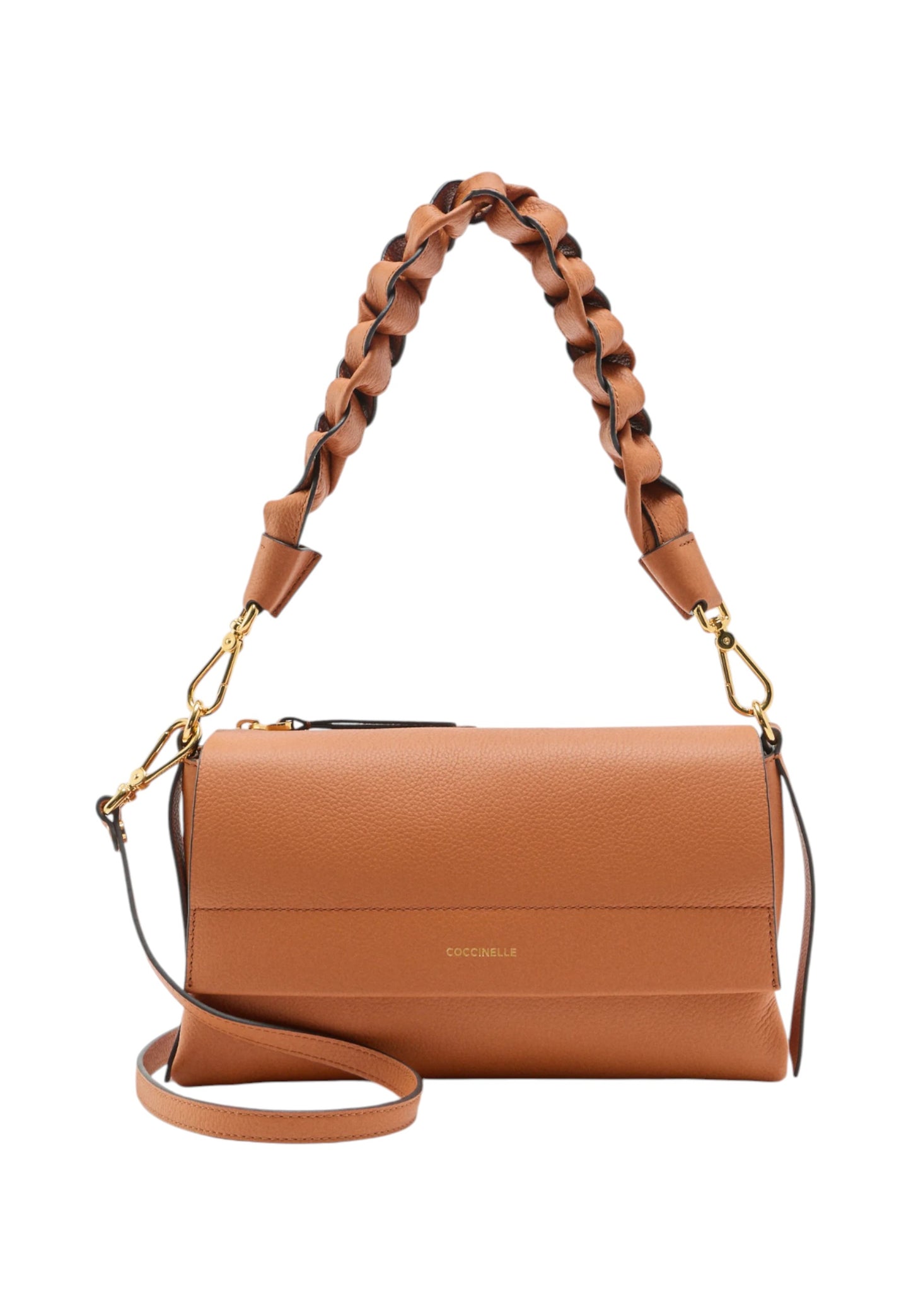 Borsa A Spalla Donna Coccinelle In Pelle Martellata Doppia Boheme Small E1M50120101