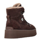 Stivaletti Polacchini Donna Pinko In Camoscio Con Lacci, Interno Effetto Pelliccia E Fondo Carrarmato Martina 01 SD0567P002
