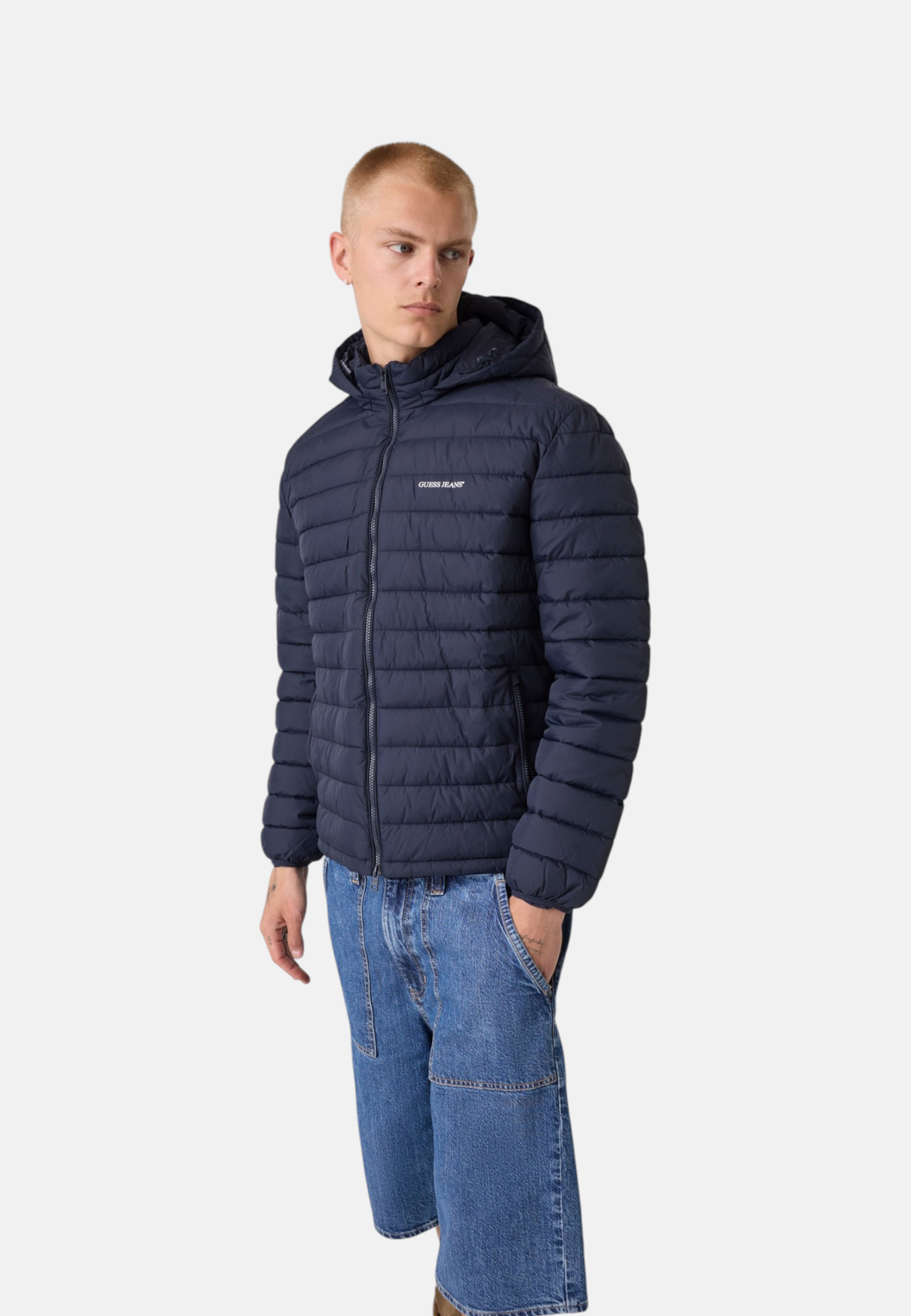 Piumino Corto Uomo Guess Imbottito, Con Cappuccio Gj Paneled M6YL06W2646