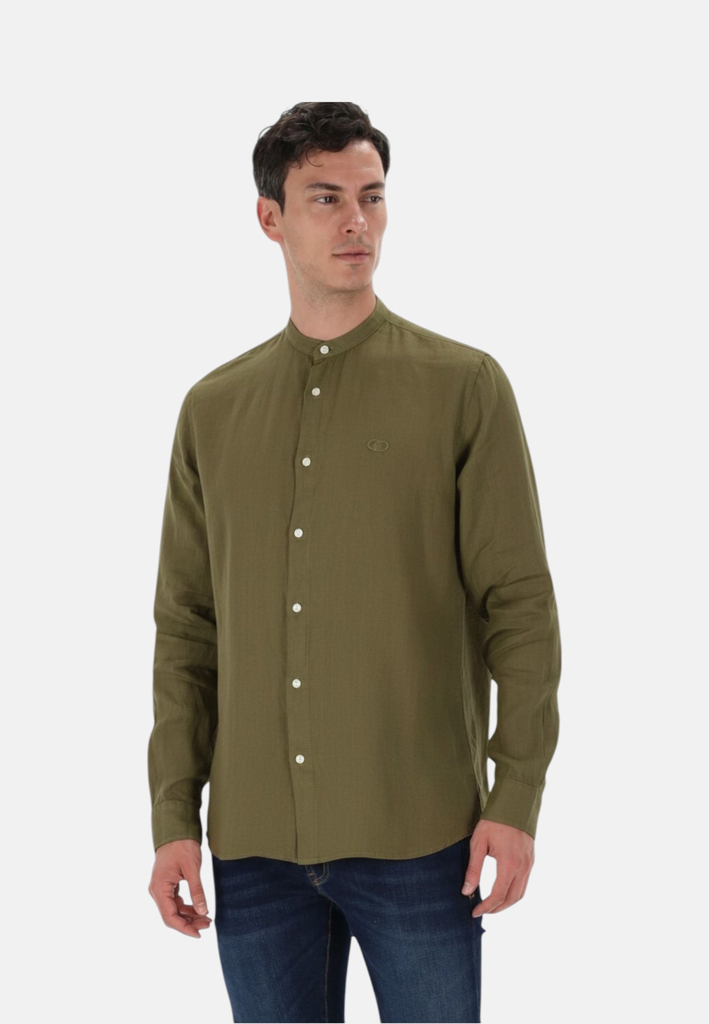 Camicia Manica lunga Uomo Liu Jo Collo Coreana In Lino  QA6205T4359