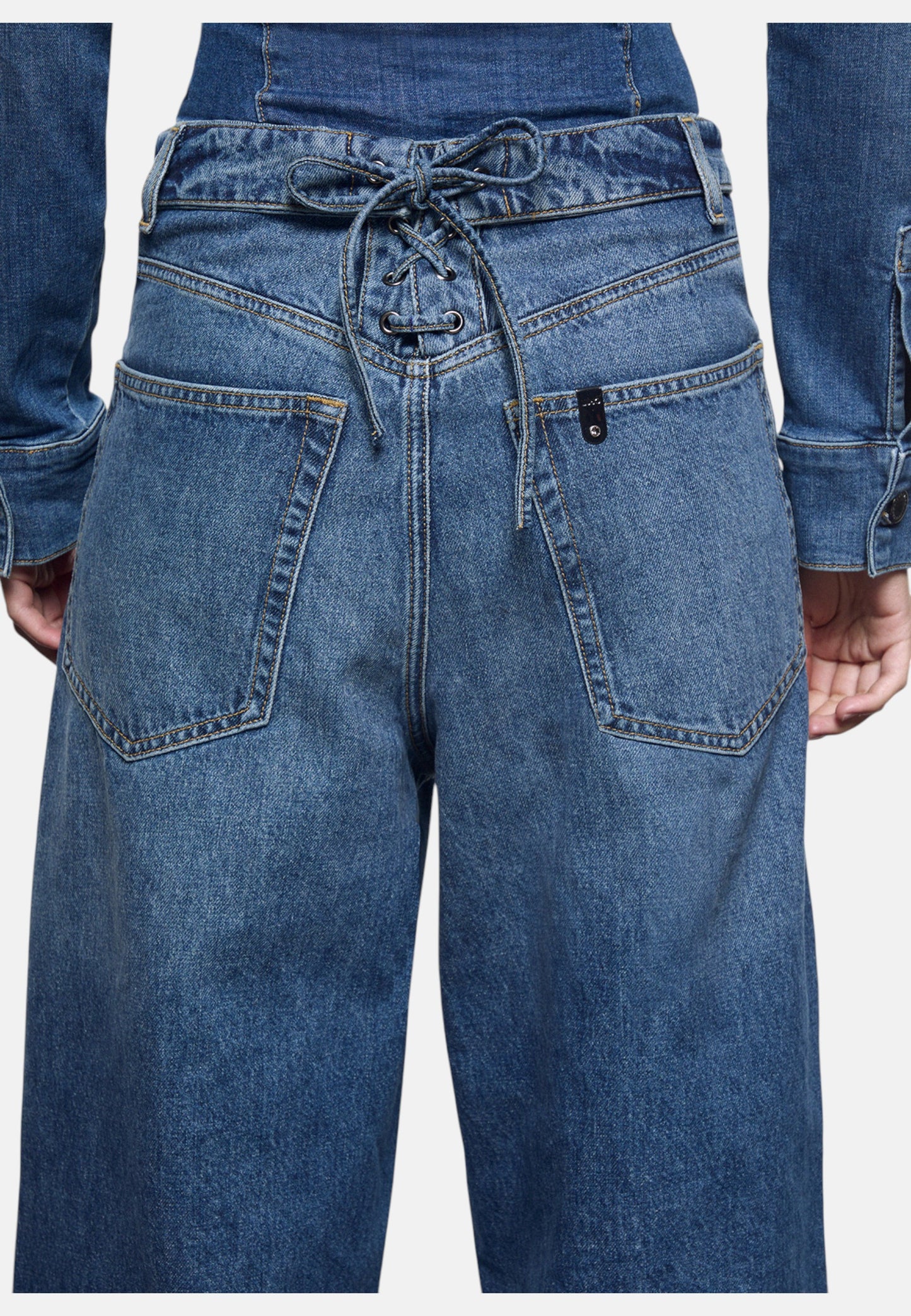 Jeans Wide Leg Donna Liu Jo Baggy Con Stringhe Liu Jo feat ELODIE UA6510D0400