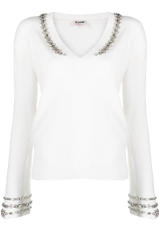 Maglione Scollo A V Donna Blugirl   RF3124MS14G