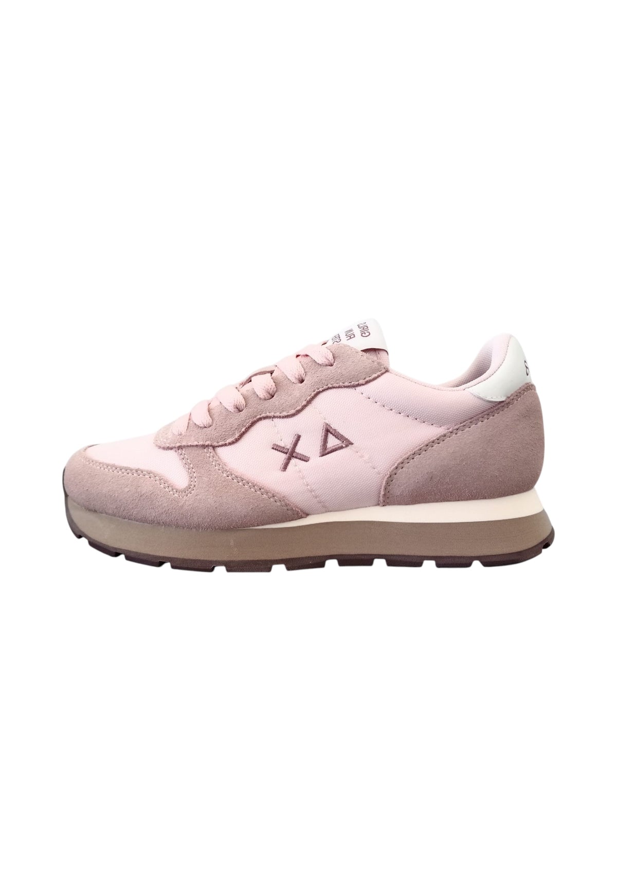 Sneakers Basse Donna Sun68 Stile Running, Nylon E Suede, Logo Ricamato Ally Solid Z46201