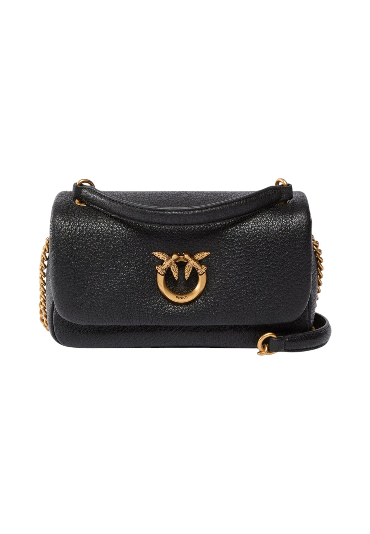 Borsa A Spalla Donna Pinko Formato mini, silhouette orizzontale, dettaglio Love Birds, tracolla a catena, misure 22 x 8 x 14 cm Click Soft Horizontal Chain Mini 107038A3CX