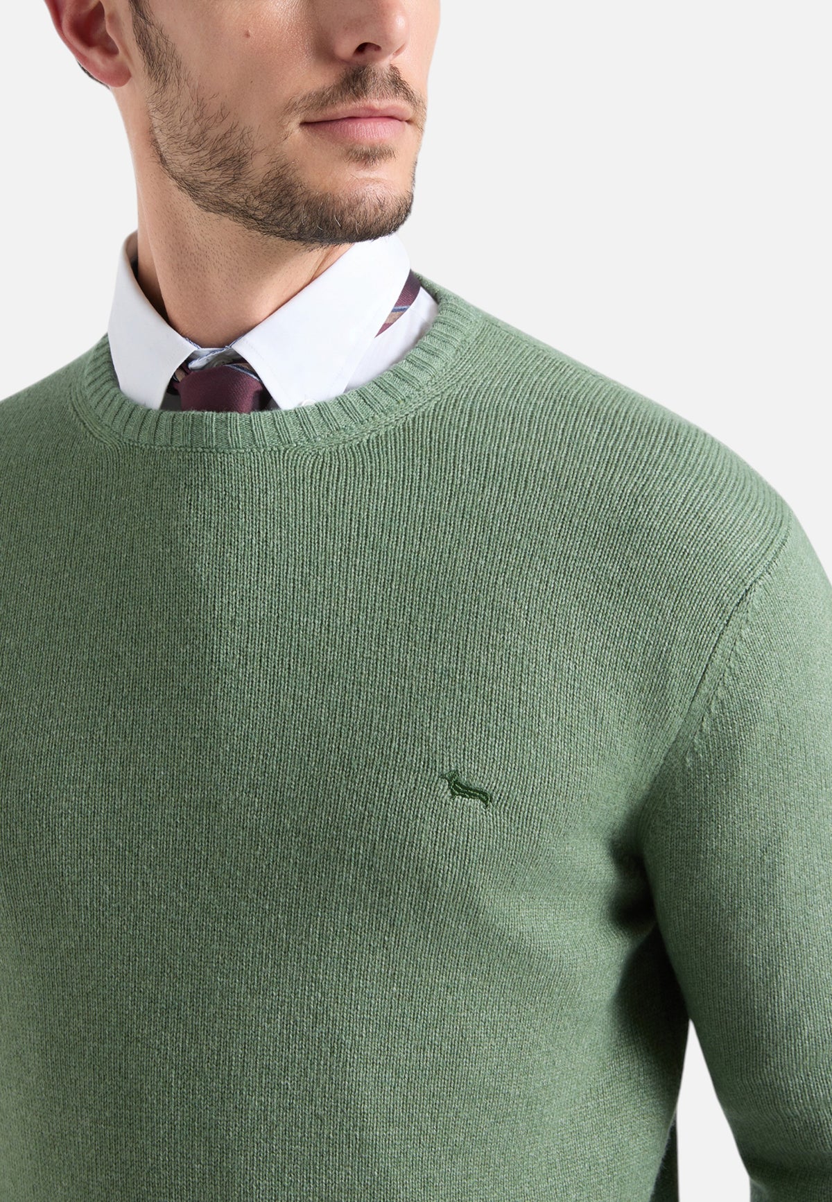 Maglione A Girocollo Uomo Harmont & Blaine Misto lana e cashmere, Regular Fit, Tinta unita, Finiture a costine, Made in Italy  HRR950030187