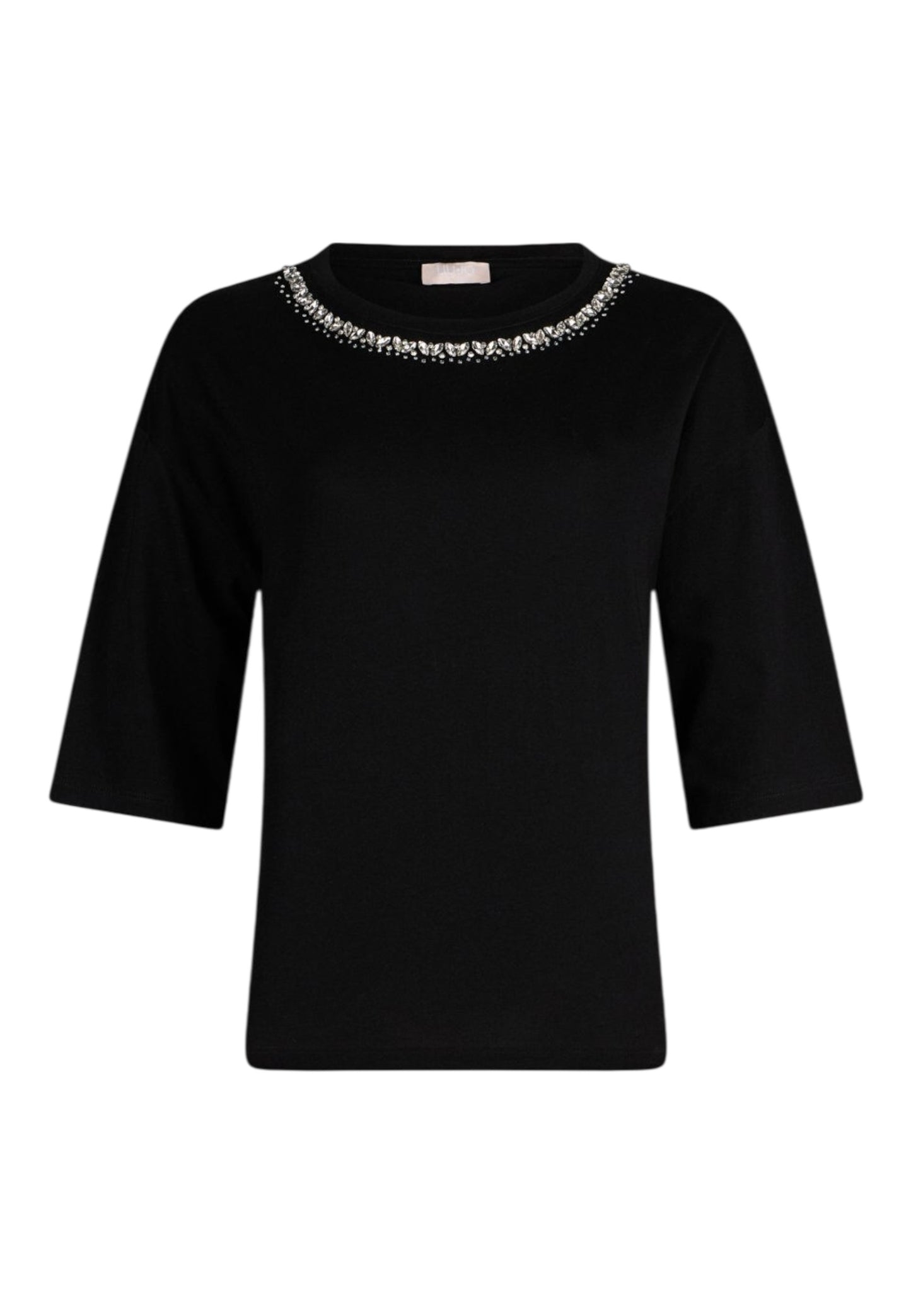 T-Shirt Manica Corta Donna Liu Jo Collar Motif Eco Line WA6128JS904