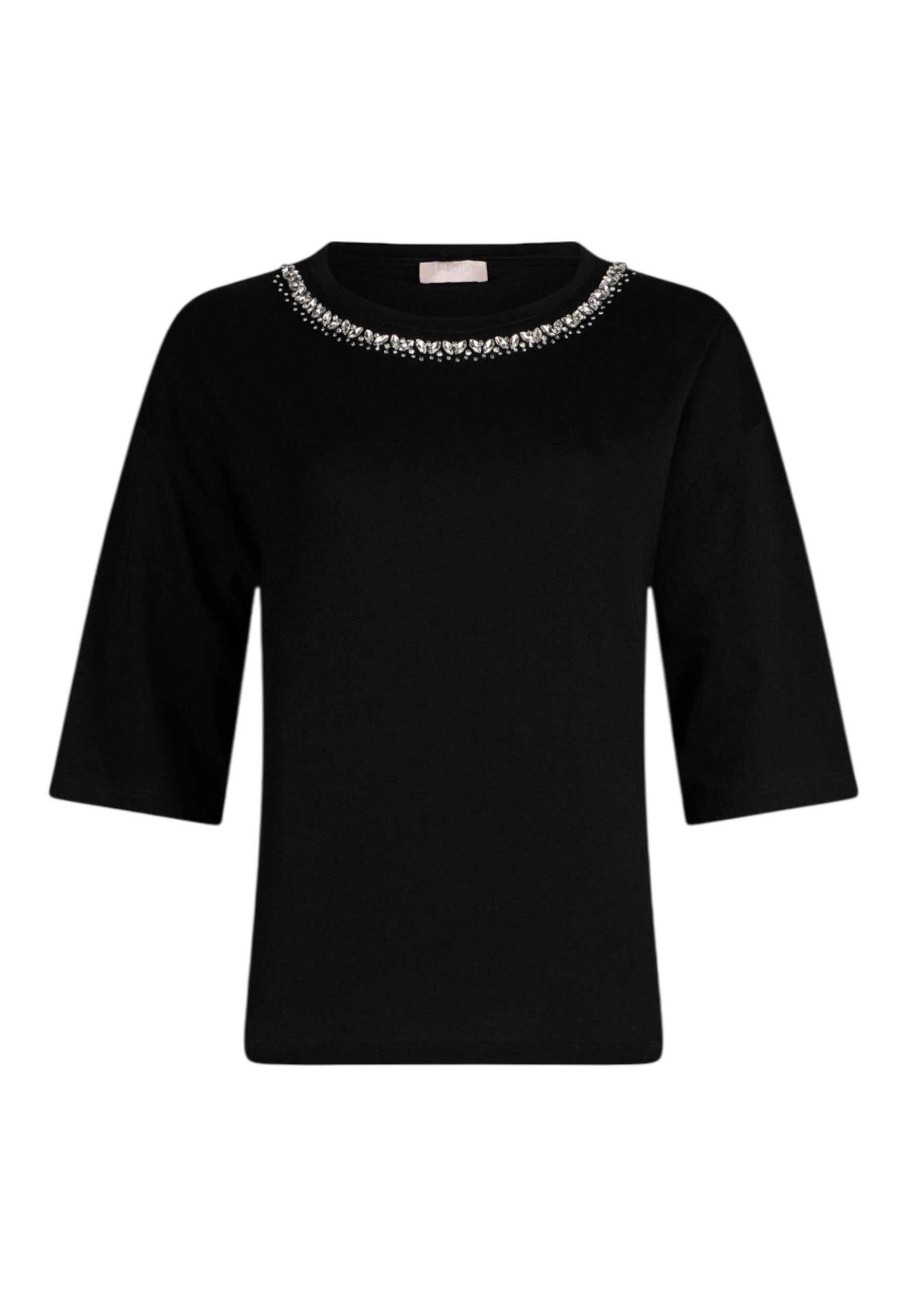 T-Shirt Manica Corta Donna Liu Jo Collar Motif Eco Line WA6128JS904