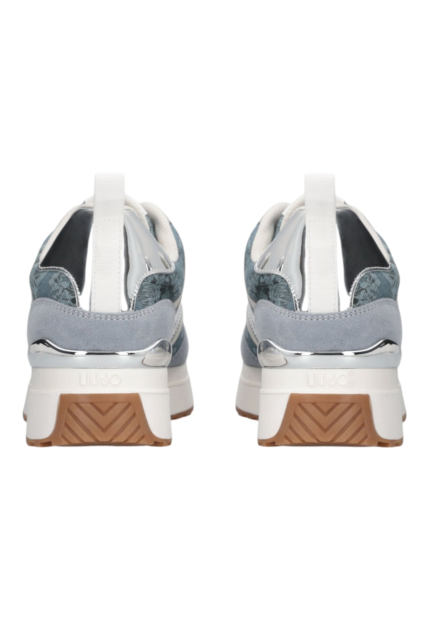 Sneakers Basse Donna Liu Jo In Camoscio Bovino/Stampato Denim Flower Liu Jo Maxi Wonder 97 BA6007PX878