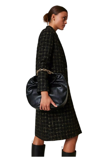 Borsa A Spalla Donna Twinset Hobo Media Con Arricciatura E Oval T Croissant 242TB7221