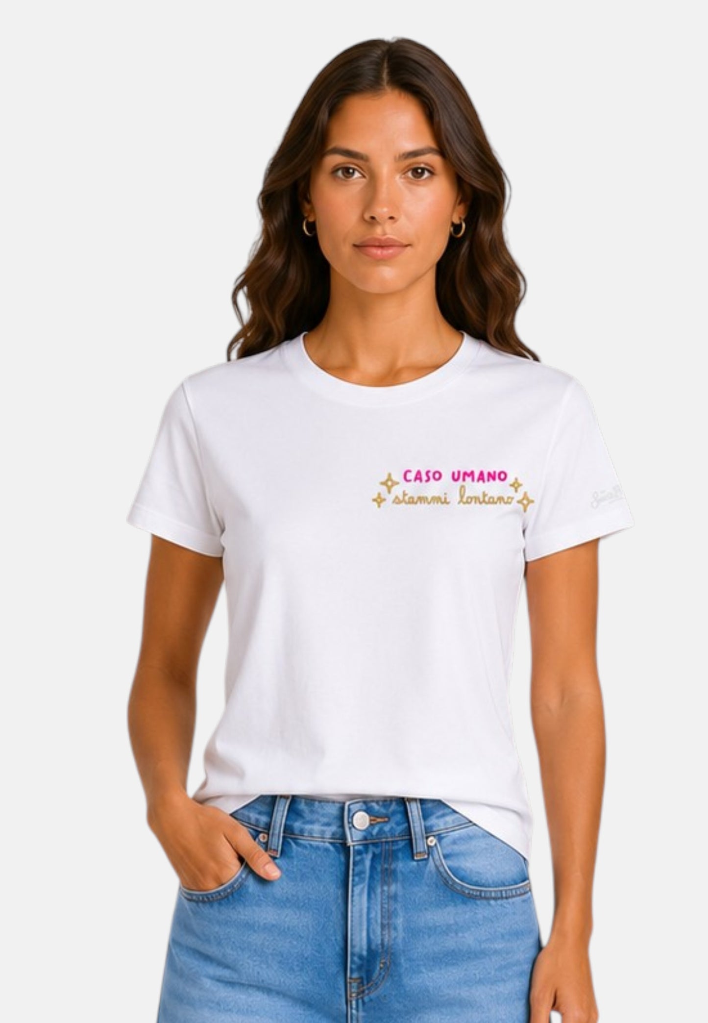T-Shirt Manica Corta Donna Mc2 Saint Barth Caso Umano Lontano Emb Emilie EMI0001