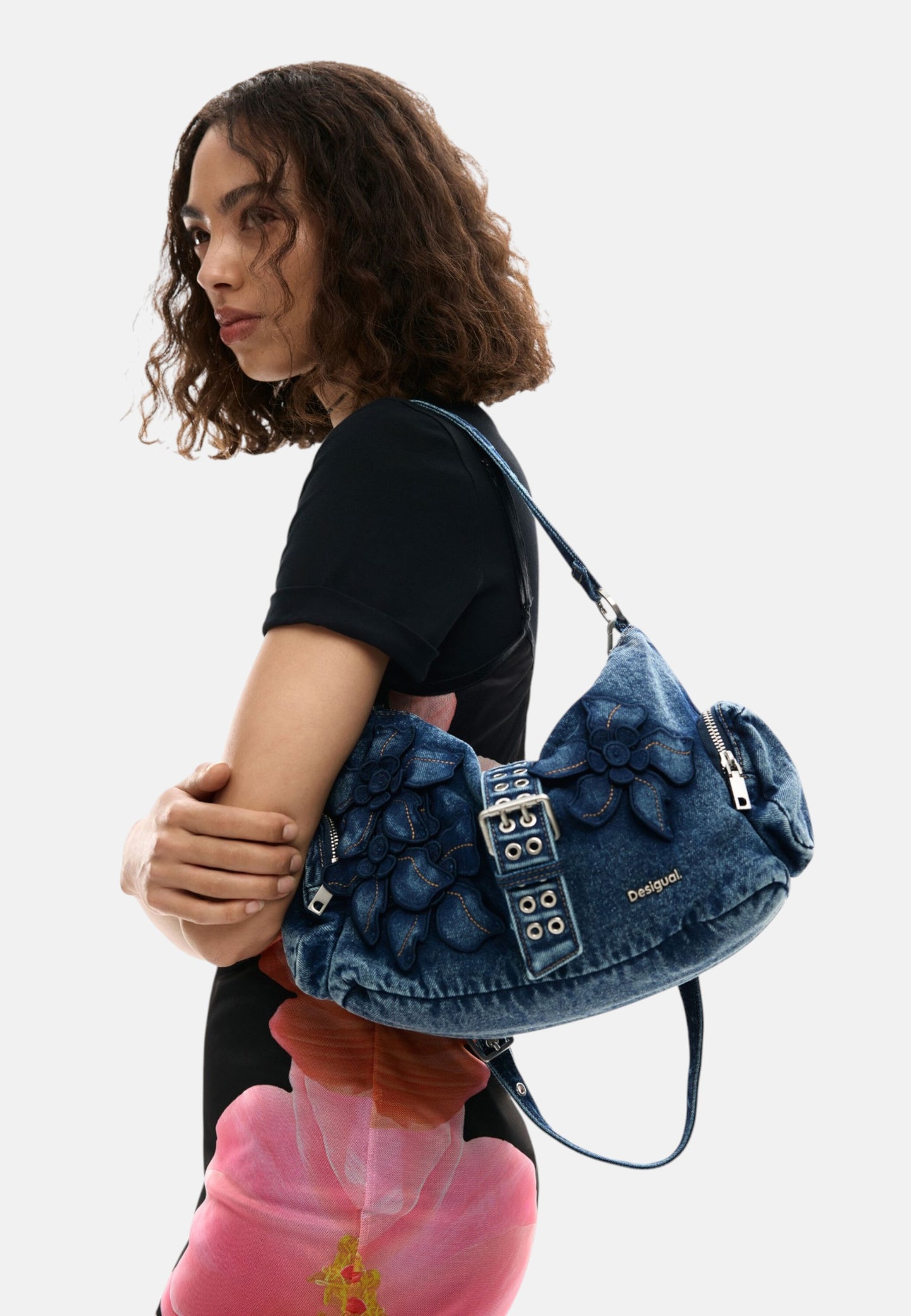 Borsa A Spalla Donna Desigual  Bag Curio Denim Banaba 26SAXD21