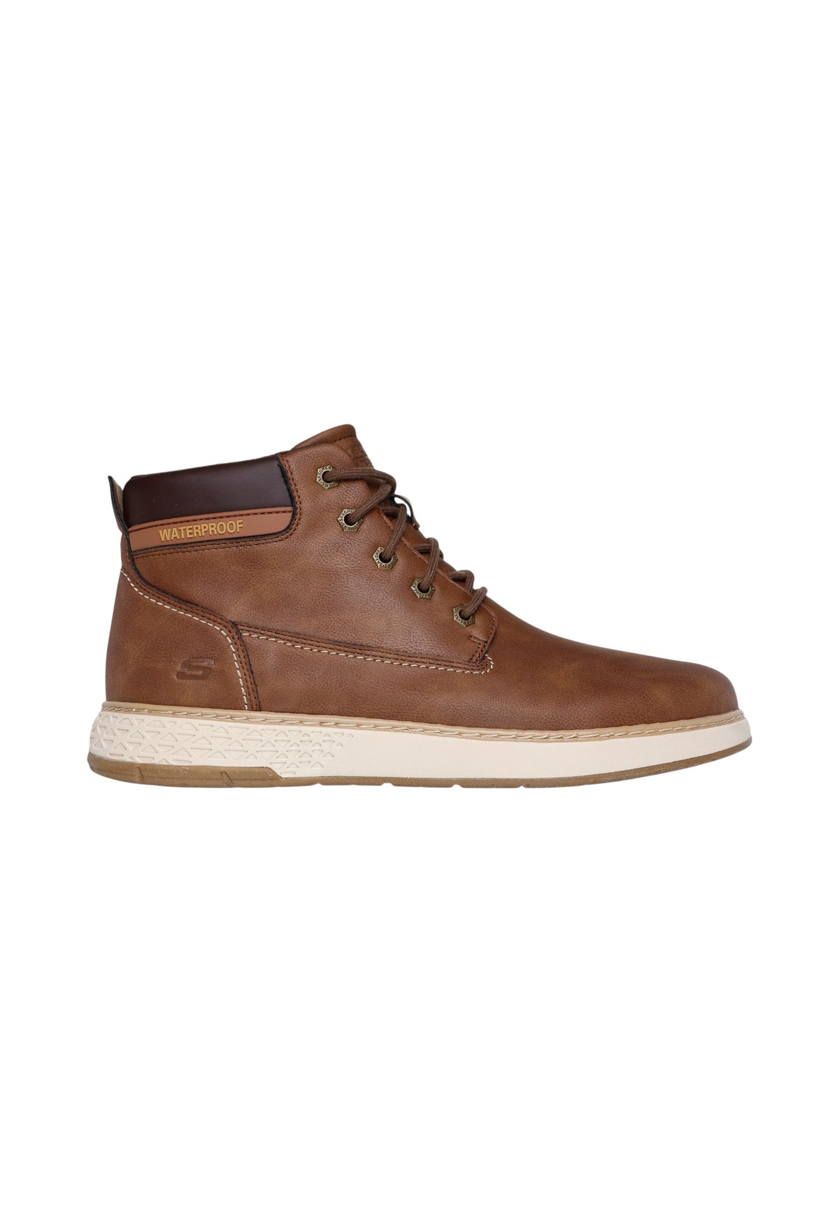Stivaletti  Uomo Skechers Waterproof, Relaxed Fit, Air-Cooled Memory Foam, Goga Mat Arch, Vegan Garlan - Deno 205235
